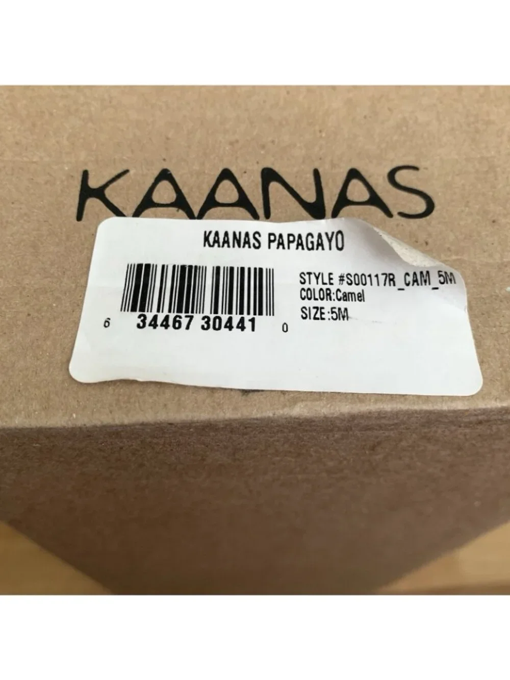 Kaanas Papagayo Sandal Camel Beige 5M NIB Beach Braided Casual Slip On